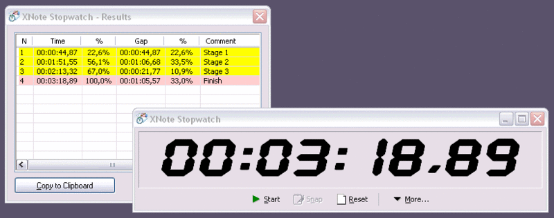 XNote Stopwatch Screenshot